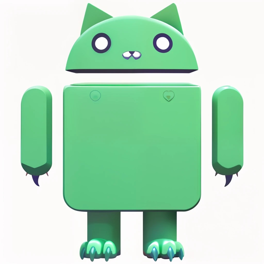 android cat ears claws, cute cat android logo, detailed 3d render of android mascot with cat ears and claws, hyper realistic 3d render, 8k, photorealistic, (best quality,4k,8k,highres,masterpiece:1.2),ultra-detailed,