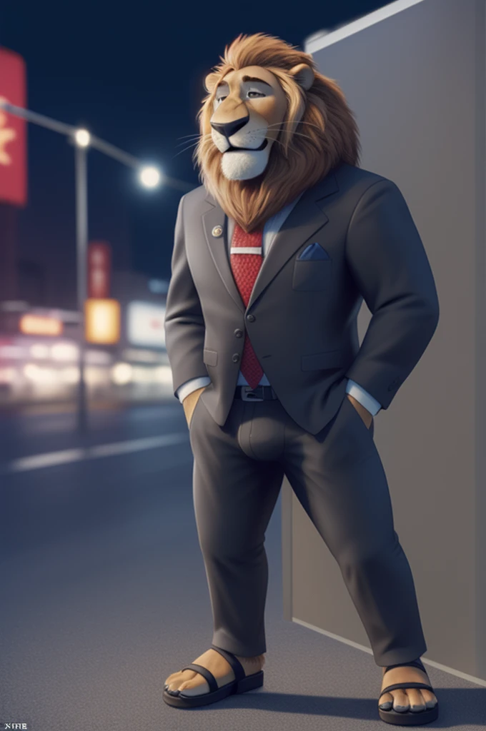 leodore a lionheart, a lion, feline, safe, antro, trousers,sandals with heels, suit, underwear, male, One, standing, tail, paws, paw pads,
BREAK,
from Nextel, for dating, by xenoforge, (difficult, high detail, film photography, soft focus, RAW explicit cinema,
Photorealism, realistic, photorealistic, analog style, Subsurface scattering,
masterpiece, Best quality, ultra realistic, 8 k)