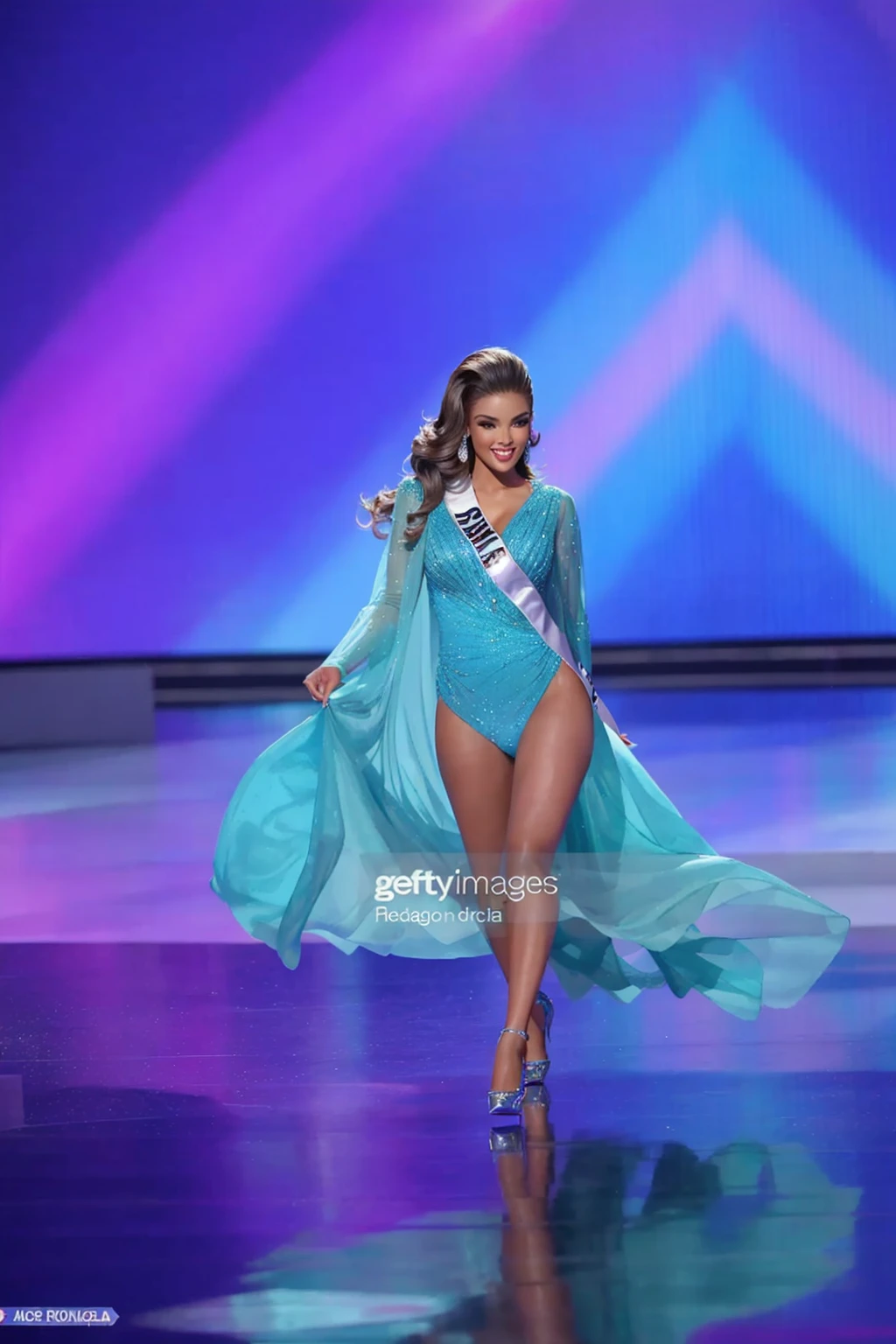 Miss Universo contestant, miss america, walks the runway during the pageant's ballroom show on Nov. 29,, Miss Universo, fake images, rendering of beauty pageant, usa-sep 20, Dasha Taran, inspired by Louisa Matthíasdóttir, by Olivia Peguero, lorena avarez, by María Johanna Görtz