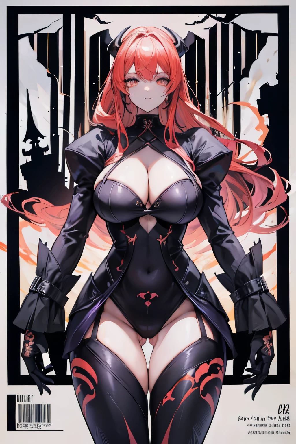 Woman body set large breasts(best quality, highres, ice skull:1.1), A girl with a body made of lava, featuring a Dracula Orchid pattern. (best quality, ultra-detailed), (realistic), vibrant colors, intense lighting, lava-like texture, hauntingly beautiful composition, surreal atmosphere, contrasting dark shadows, mesmerizing glow, detailed facial features, flowing lava tendrils, fiery eyes, ethereal presence, intricate floral patterns, mysterious aura."