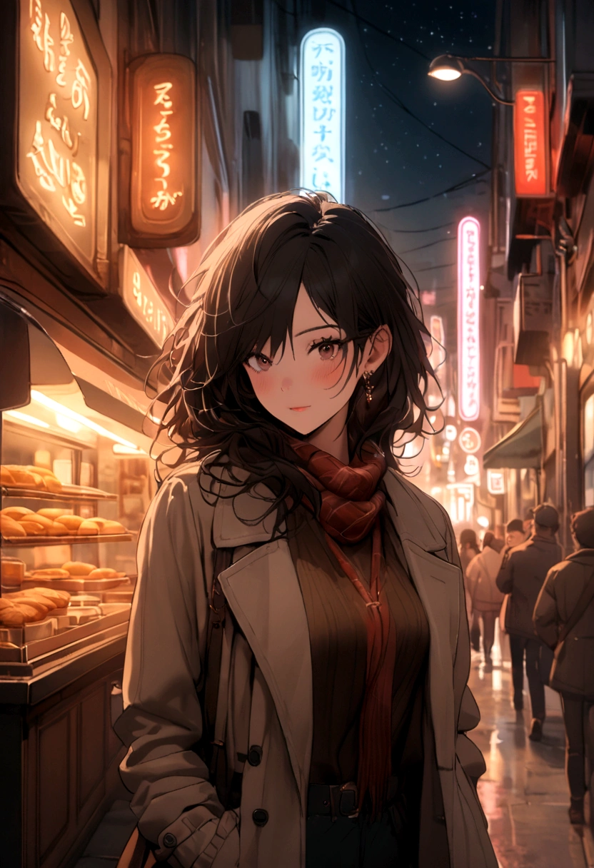 Bakery under the stars，Neon light，Romantic