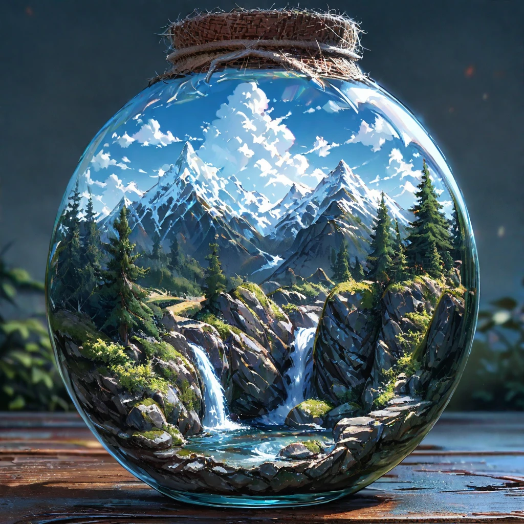 ((anime:1.4,illustration)),(masterpiece, top quality, best quality),(ultra-detailed, absolutely resolution),((16k, high res)),
BREAK {(anime movie by Studio Ghibli Style: 1.5)}
(((many bridge made by mountain, wide view, blue sky, cumulonimbus cloud)) ((cozy lofi illustration:1.4)),
BREAK { (produces images with information than 40 million pixels with cinematic-like detailed textures shot on a Sony SLR).}
BREAK {(((cinematic look))), soothing tones, insane details, intricate details, hyperdetailed, low contrast, exposure blend, hdr, beautiful blue image, (hi contrast),Sony SLR.}