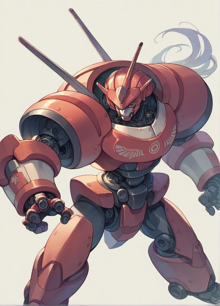 Studio Ghibli Mecha samurai in battle position 