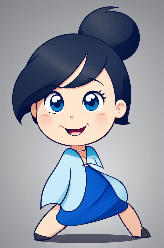 Make a flat 2d cartoon simple and happy