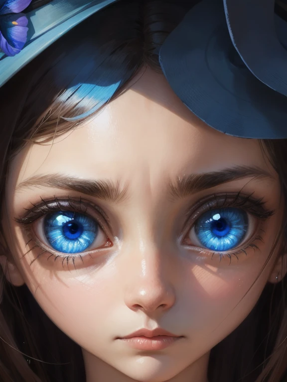 woman, face, portrait, close up, big eyes, doll, intense blue eyes, retina, detailed iris