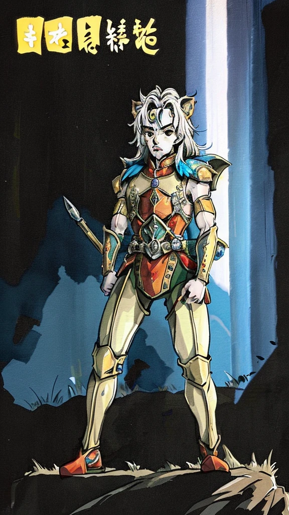 Lion Thundercats,vestido como guerreiro shit com armadura spartana