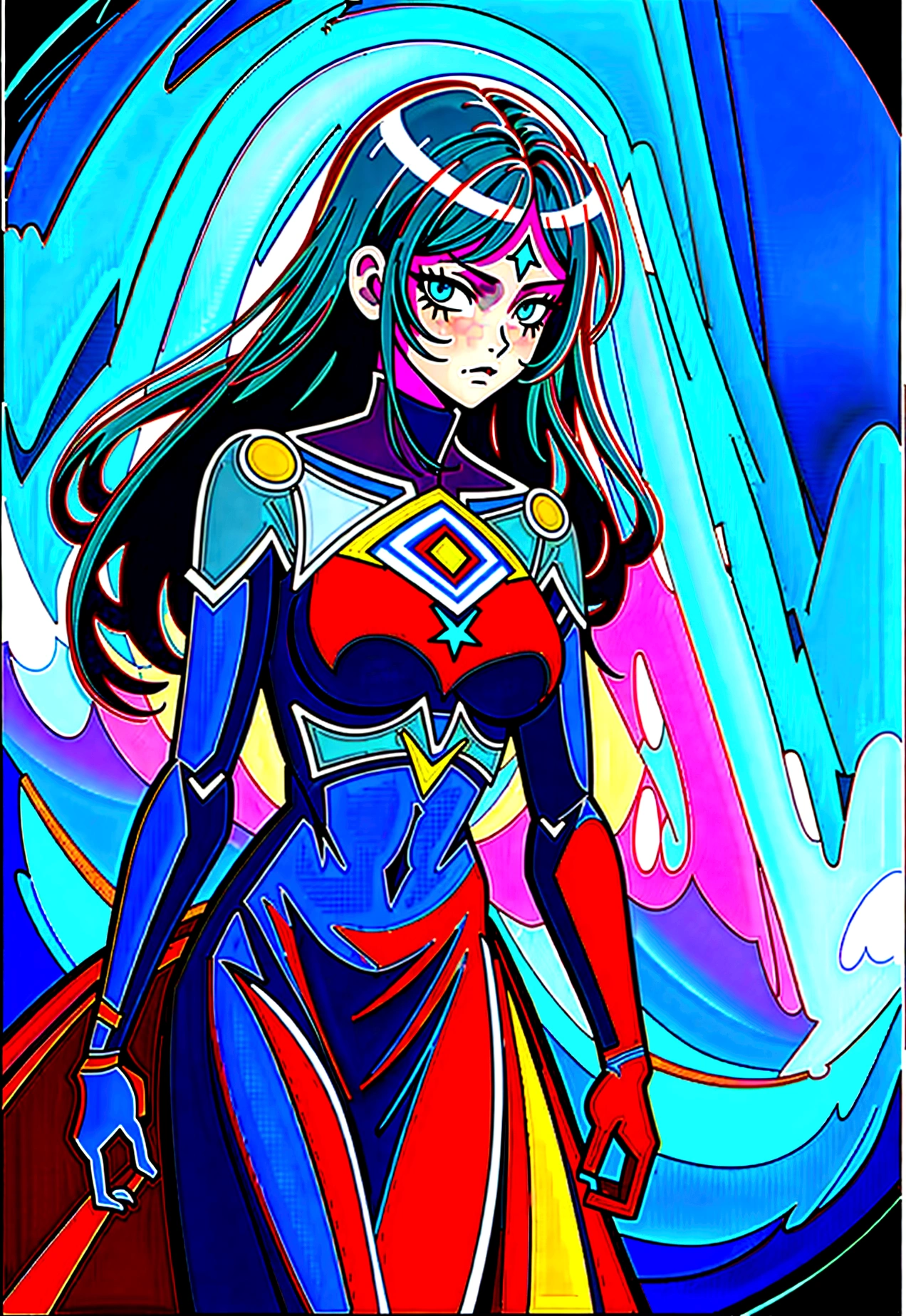 (best quality,4k,8k,highres,masterpiece:1.2),ultra-detailed,,1girl,glowing rune tattoos,red and black hair,princess knight pants gown dress,circlet,fantasy,epic,dramatic lighting,cinematic,digital painting
