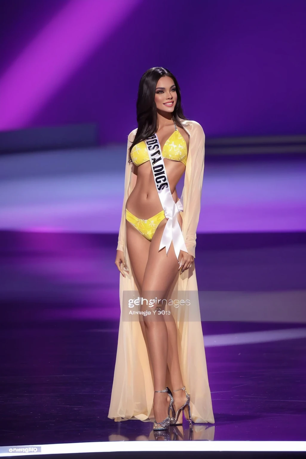 miss usa contestant is seen on stage during the Miss Universo pageant at the mgm casino on november 26, 2013 in las angeles, California, Miss Universo, bikini model, brazilian supermodel, rendering of beauty pageant, 2 4 year old female model, en bikini amarillo, Atuendo: bikini, en un bikini amarillo, 30 year old Cuban woman.