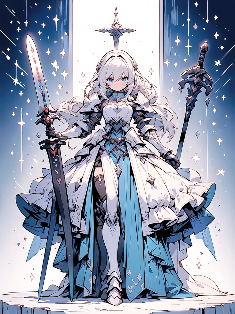 (((masterpiece, best quality, high detailed, 8k))) Design a layout showcase Gaming character, (1girl). Blue|Silver clothes, stylish and unique. ((showcase weapon:1.4)), bow and arrows. (masterpiece:1.2), (best quality), 4k, ultra-detailed. (Step by step design, layout art:1.5), (luminous lighting, atmospheric lighting). archer, ((glove full hands)), (((revealing clothes:1.3))), vambraces, armored legwear, (((full_body_shot:1.4))). {On a snowy mountain}.