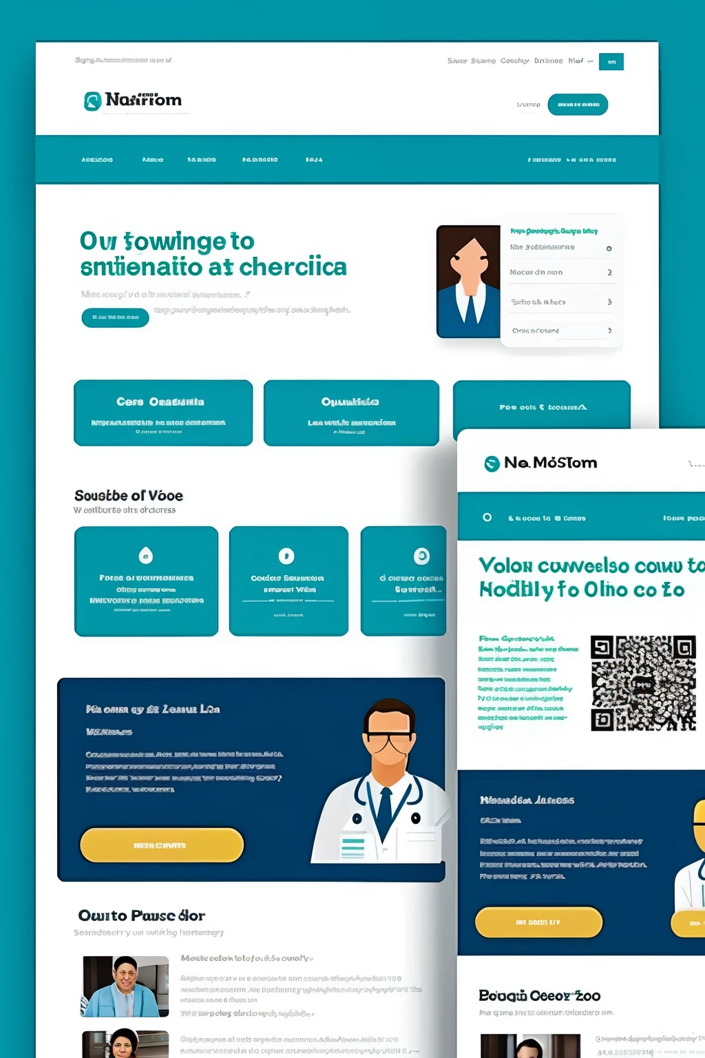 Necesito que me muestres imagenes de un sistema de gestion de clinicas medicas, on a web page with design
