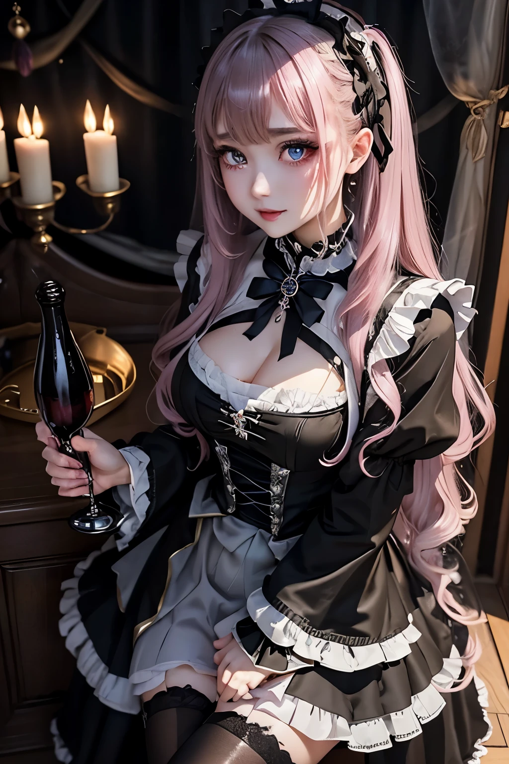Hard Dark Gothic Makeup、Black dark eyeshadow、sad、Good skin radiance、Dark Gothicメイク、Dark smile、palace、The beauty of fragrance、24-years-old、Expression of intense sexual pleasure、Embarrassed look、Dark Gothic、Highest quality、Expression of sexual pleasure amid suffering、Drunk face、紫のMaid clothes、Mysterious、Noble、The face of someone holding it in the toilet、sexy、Loving smile、Twin tail hair、Right blue eye, Left eye is red、Super tempting pose、Platform Heel Shoes、Heavy makeup、Gothic ta clothes、Silver Hair、Long Hair Straight Hair、Cute Gothic Loliress、Beautiful Face、elegant features、Attractive face、Stained glass is the background、Chest glistening with sweat、The room is dark、goth long dress、Bell Sleeves、Wizard Sleeve、Decadent look、Sexually excited expression、Glossy thighs wet with water、Thighs that are wet and shiny with oil、Background of a room full of roses、sad expression、Rose Maiden、The embroidery is pink、The dress has pink embroidery.、Thigh-high socks、Knee-high socks、Gentle expression、Dark black eyeshadow、Stained glass and rose background、thighs are a little thin、Female Duo、Female couple、dark church background、Stained glass、Black metal world、Dark Castle、Dark Room、Slender body、gothic long dress、Victorian dress、Her thighs are shining with sweat、My body is wet and shiny、Lots of glitter on the thighs、sweating、My thighs are sticky from sweating、Sweat glistening on my thighs, The whole body is sweaty and shiny、I sweated a lot.、My thighs are sweaty、My thighs are wet、My thighs are shining with sweat、A lot of sweat glistening all over the body、Small breasts、upright、Are standing、Hold the wine in your right hand、Hold the lantern in your left hand、pantyhose、Dynamic Angle、Looking down on opponent、