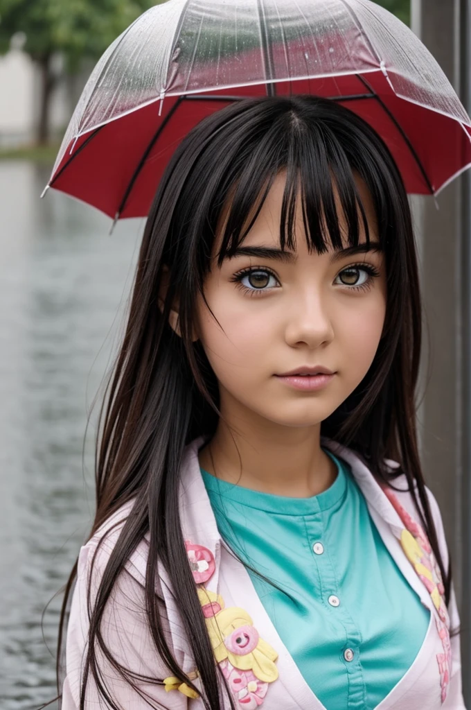 Hazme una chica anime en la lluvia