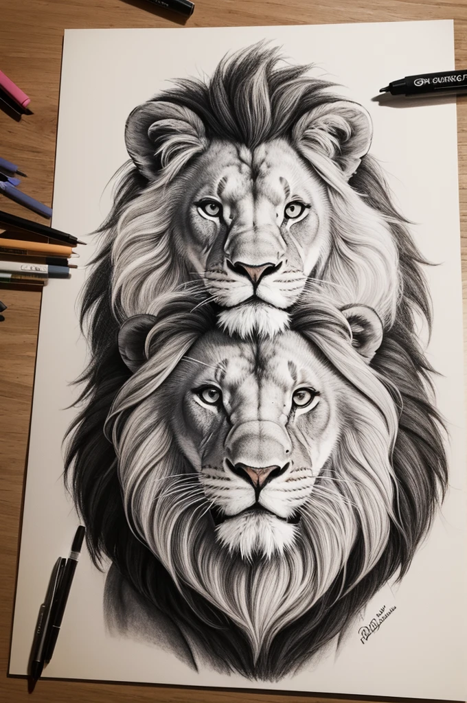 Disney-style lion drawing