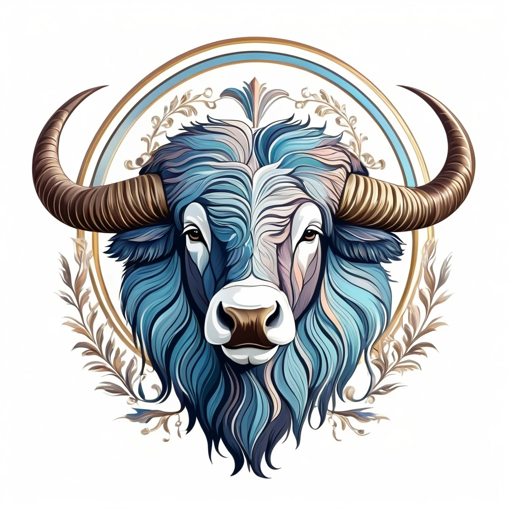 bison emblem, majestic and graceful, rich composition, pastel colors, no background, top quality image.