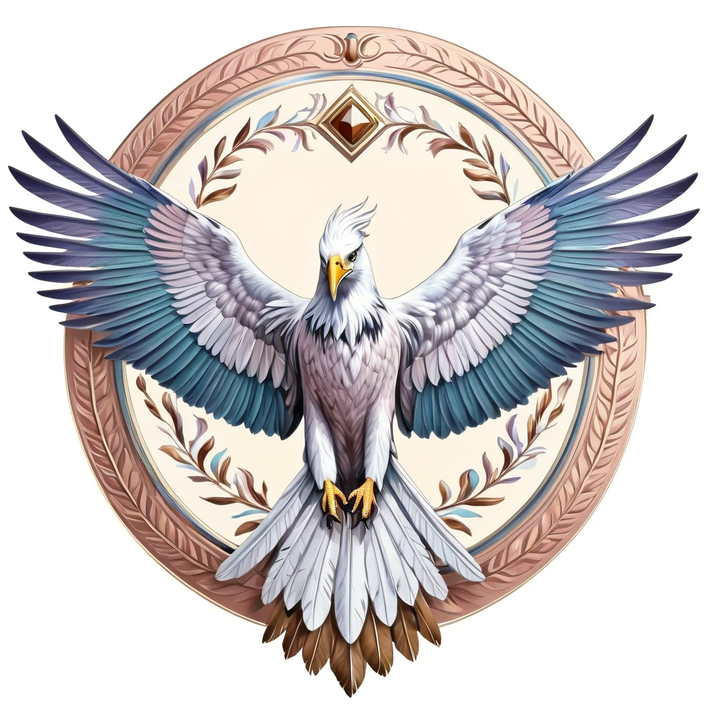 Condor emblem, majestic and graceful, rich composition, pastel colors, no background, top quality image.