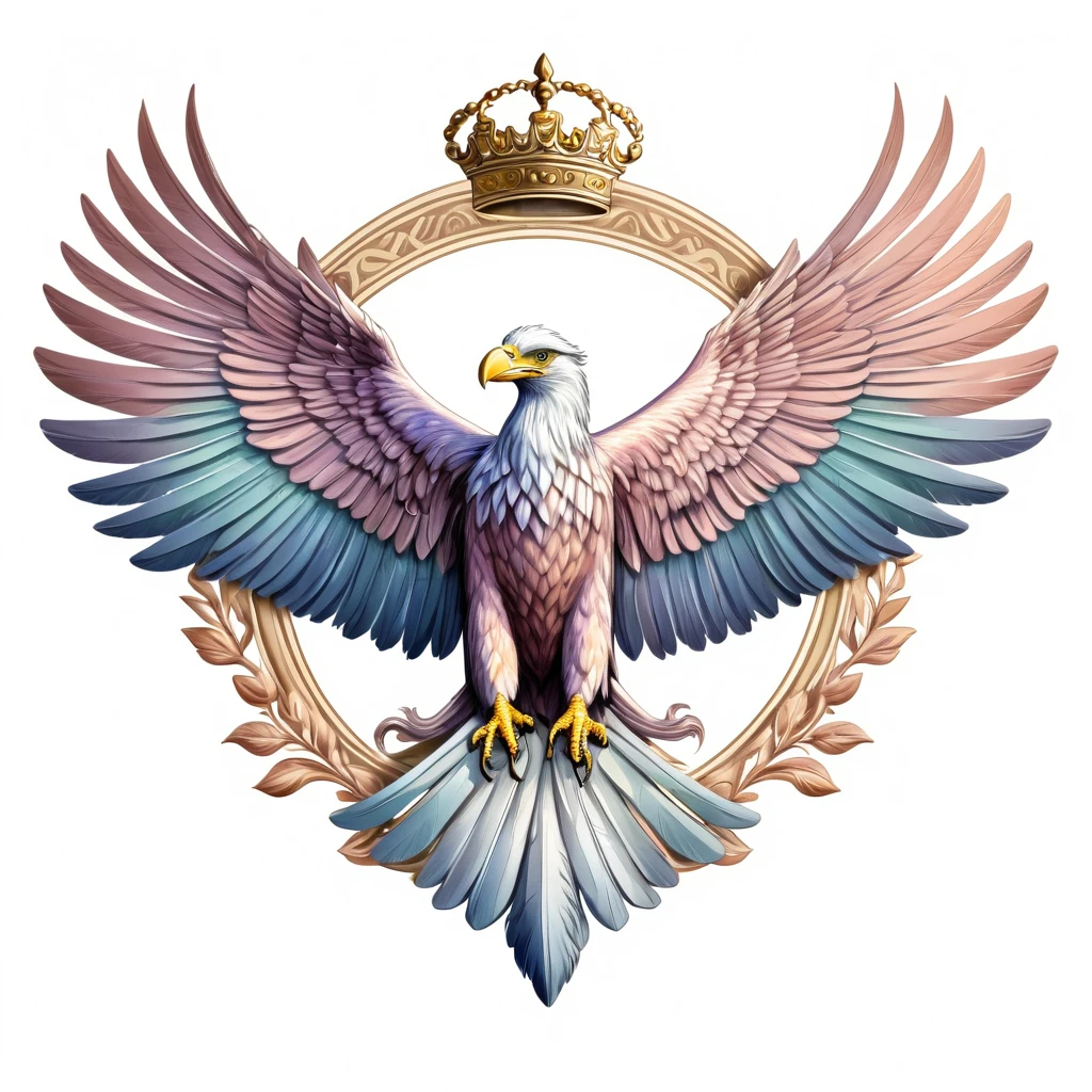 Condor emblem, majestic and graceful, rich composition, pastel colors, no background, top quality image.
