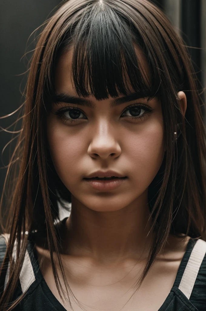 Make a picture of a girl with her throat slit 