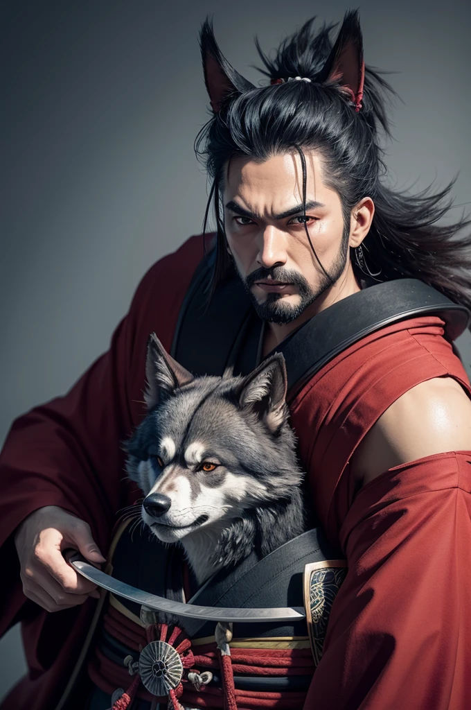 Um lobo samurai