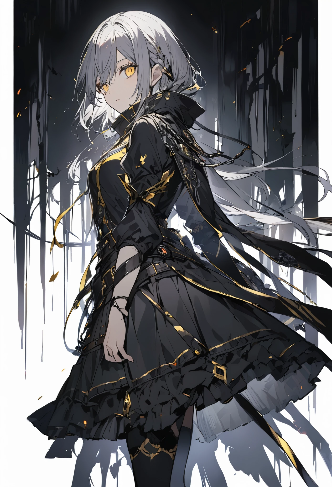 Gray Hair Yellow Eyes darkness Shadow dark