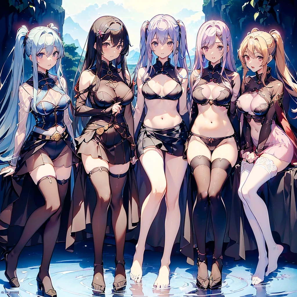  (Official art、Best Quality、Unity 8k Wallpapers、32K、masterpiece、ultra-detailliert、超A high resolution、The best illustrations、Very ridiculous:1.2), Raiden Shogun, Purple Hair, long hair,  Open breast, Medium Breast, armpits, openlegs, 16 year old female, background bed, (Cinematic lighting:1.2)