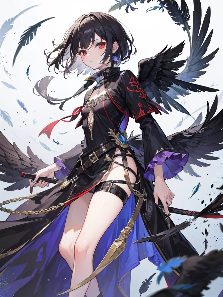 crow，Apparition，feather，Long knife