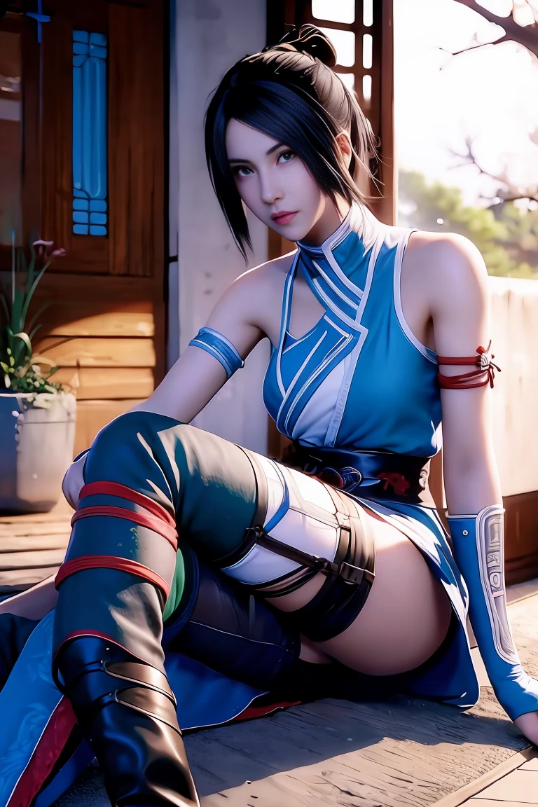jiruxue,sitting, boots, noon