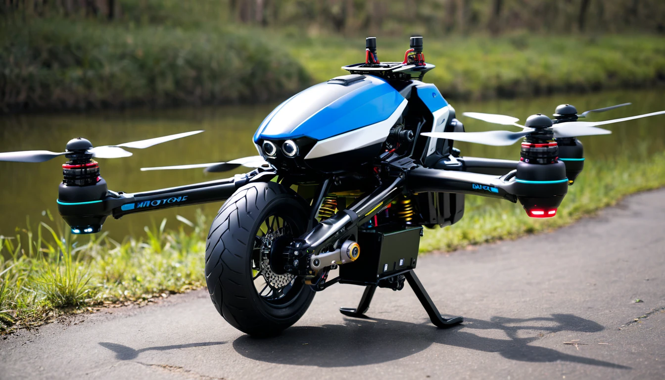 A motorcicle drone 