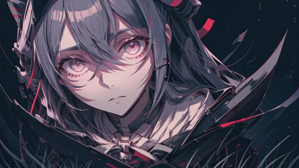 Close-up of a person holding a bloody axe in a field, Yandere. expensive, gapmoe Yandere grimdark, Yandere, gapmoe Yandere, Danganronpa digital art, Kantai Collection Style, portrait gapmoe Yandere grimdark, Fate-like anime style/Stay Night, Yandere intricate, Inspired by Honojin