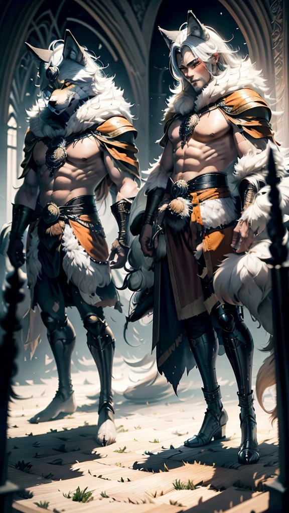 (Dark environment: 0.8), masterpiece, high quality, abstract resolution, digital painting\(beautiful flea, bright eyes, panorama, character focus. (detailed background: 0.7), alone, furry, hairy male, male focus, anthr , (full body fur, fluffy tail, golden fur, orange eyes, black hair: 1.2), (long canine, shotai, naked: 1.2), (summer, night, indoor, white bed: 1.1), flea type, blushing , panting