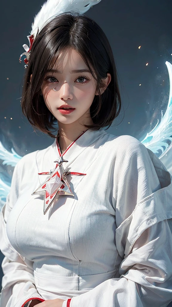 (Highest quality, masterpiece:1.3), shape, ((Beautifully detailed face)), Beautiful and detailed skin, Intricate details, Very detailed, Best image quality in 8K,Fantasy,A world of swords and magic,ファイナルFantasy,(White Mage:1.5), (18-year-old female:) (Large Breasts:1.2),Japanese girl,Baby Face,(Detailed Hair,Bobcut:1.6,Black Hair),Detailed lips,Open your mouth,blush,Embarrassing,(whole body:1.8), Realistic Face,Realistic Skin,(Vibrant Skin),Vivid lips,Lip gloss