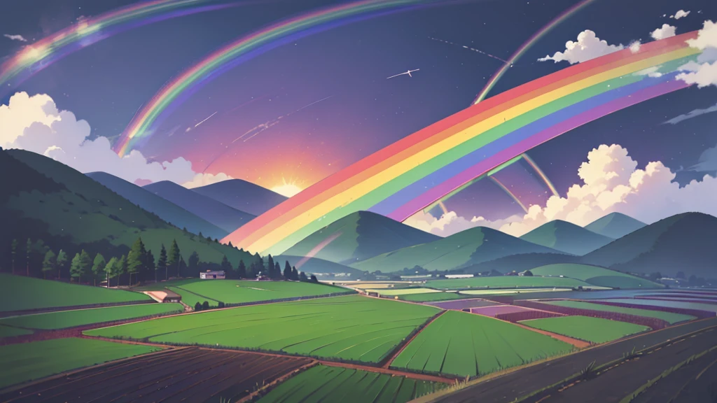 australian women, cartwheel in rain, shards of rainbow light through dark clouds, dynamic lighting, yellow green ombre hair, 8k