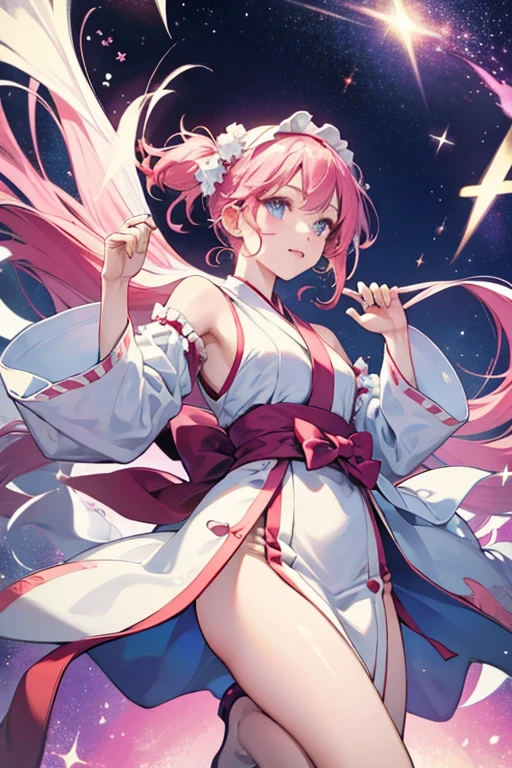 Pink hair,Women with long hair,fox ear,mediuml breasts,nakeness