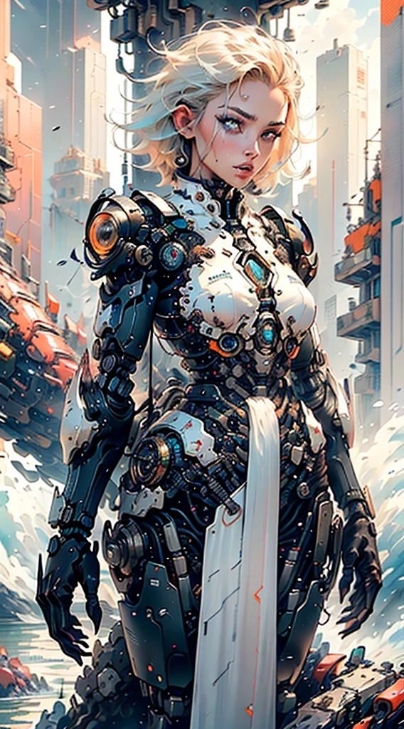 man:1.5, 1 man, archer man, ((1man)), ((man with blonde short hair)), (((1male, man:1.5, handsome man, male, male gender:1.5, male focus))), macho man, hero, (messy hair, blonde short haircut, detailed blonde hair, highly detailed hair, blonde hair, colored inner hair), (lustrous skin:1.5, tanned skin, bright skin:1.5, skin tanned, shiny skin, very shiny skin, shiny body, illuminated skin), (orange_eyes:1.2), intricate eyes, beautiful detailed eyes, symmetrical eyes, (man chest), handsome face, (muscular), male jaw, (detailed face), manly, nsfw, cyberpunk firefighter, (mechanical arms:1.5, bionic arms:1.5), futuristic firefighter uniform, (bulge in pants), (uniform in black and orange colors), (wet clothes, intricate outfit, intricate clothes, intricate uniform), (dynamic pose:1.0), solo focus, (heroic attitude), (centered, scale to fit dimensions, Rule of thirds), cyberpunk city by the ocean at night, with bright neon signs and dark stormy clouds and puddles, scenery:1.25, starry night, cosmos, highres, sharp focus, (ultra detailed, extremely detailed), (photorealistic artwork:1.37), (extremely detailed CG unity 8k wallpaper), (synthwave background theme), (vibrant colors), (intricate background), masterpiece, best quality