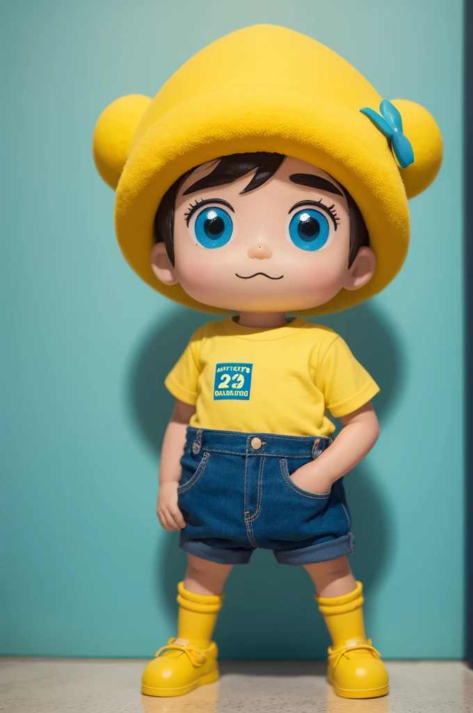 Um pintinho amarelo de 23 cm
