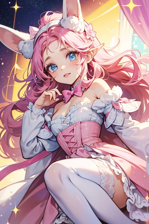1 what good, solo, masterpiece, master quality, high resolution, ultra-detailed, beautiful, small breasts, cowboy shot, beautiful scenery, shiny hair,shiny skin, smile, beautiful flower garden, (sparkcle:1.2),(hola:1.2), (beautiful dancing petals:1.4),(very short wedding dress:1.4), (shining brightly dancing petals:1.4), dynamic angle, beautiful detailed eye,more_details:-1, more_details:0, more_details:0.5, more_details:1, more_details:1.5,strawberry hair ornament, twintails, hair ornament, very long hair, (lying on back:1.igeon‐toed:1.2), (arms up:1.2), (thighs slip:1.4), (lying down on beautiful flowers:1.3), beautiful decorated flower background,white gloves, pink hair, magical girl, animal ears, rabbit ears, long hair, food-themed hair ornament, hair ornament, twintails, jewelry, pink eyes, extra ears, earrings, pink bow, pom pom (clothes), pink choker, hairband, (see through panties:1.3) --auto --s2