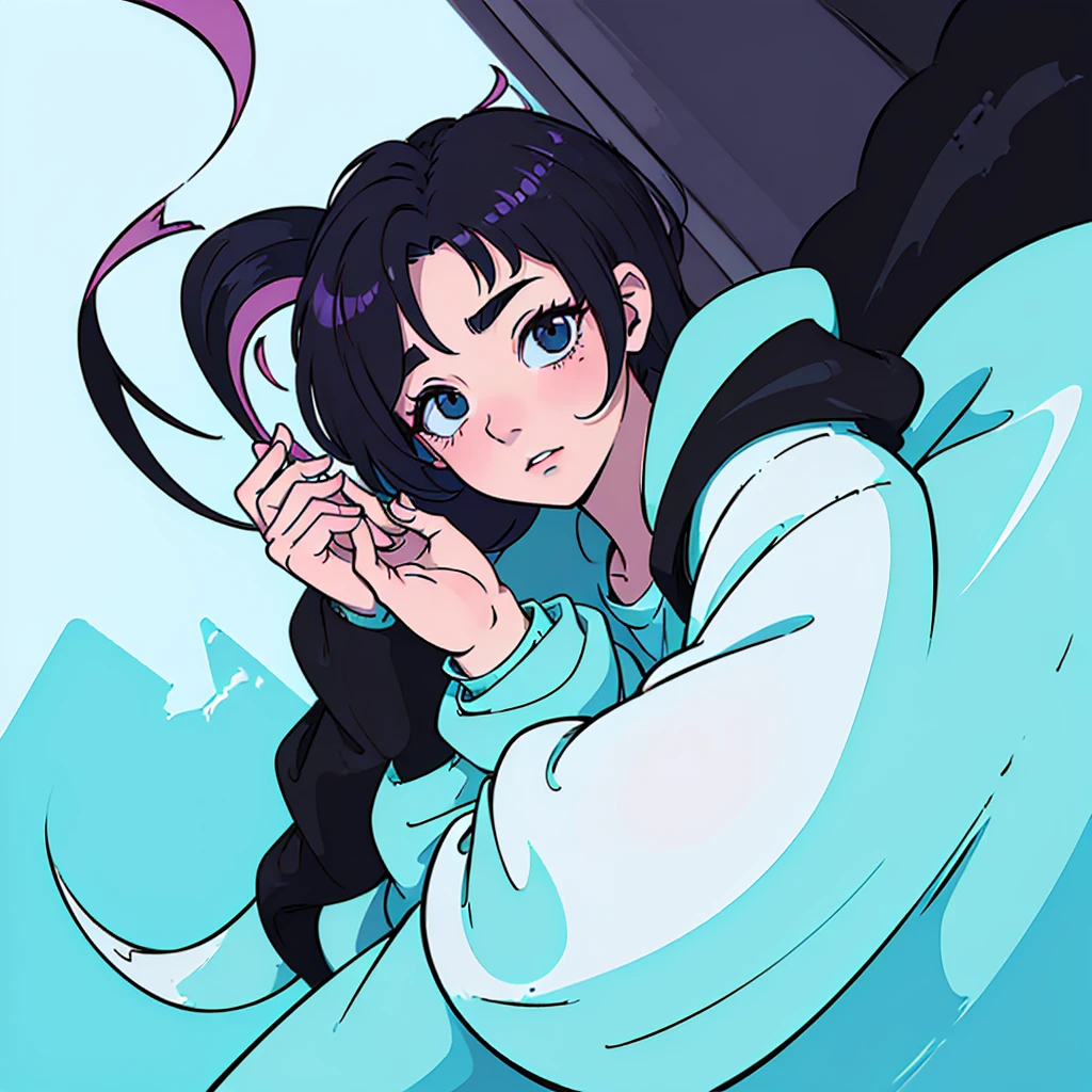 (masterpiece:1.5, Best Quality:1.5), ((Vaporwave Style, partially coloring)),In a cozy apartment, Boy studying diligently at desk alone,dim room,Stylish warm lighting, Room decorated with plants, wearing black sweater