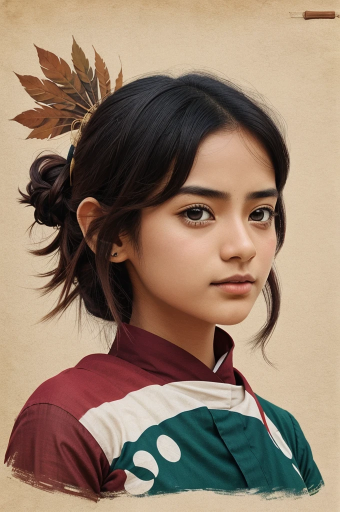 Create A Animated Image Of A Simple Flag In Different Styles Or In Different Designs Inspired By First War Of Indian Independence Rebellion 1857 In 90 ' S Japanese Ghibli Anime Studio Style In Gradient , Maroon , White , Orange , Saffron , Earthen Ochre , Indigo , Touch Of Green Style Colour With Little Bit 2000 ' S Gen Z Era Feel With Om Symbol