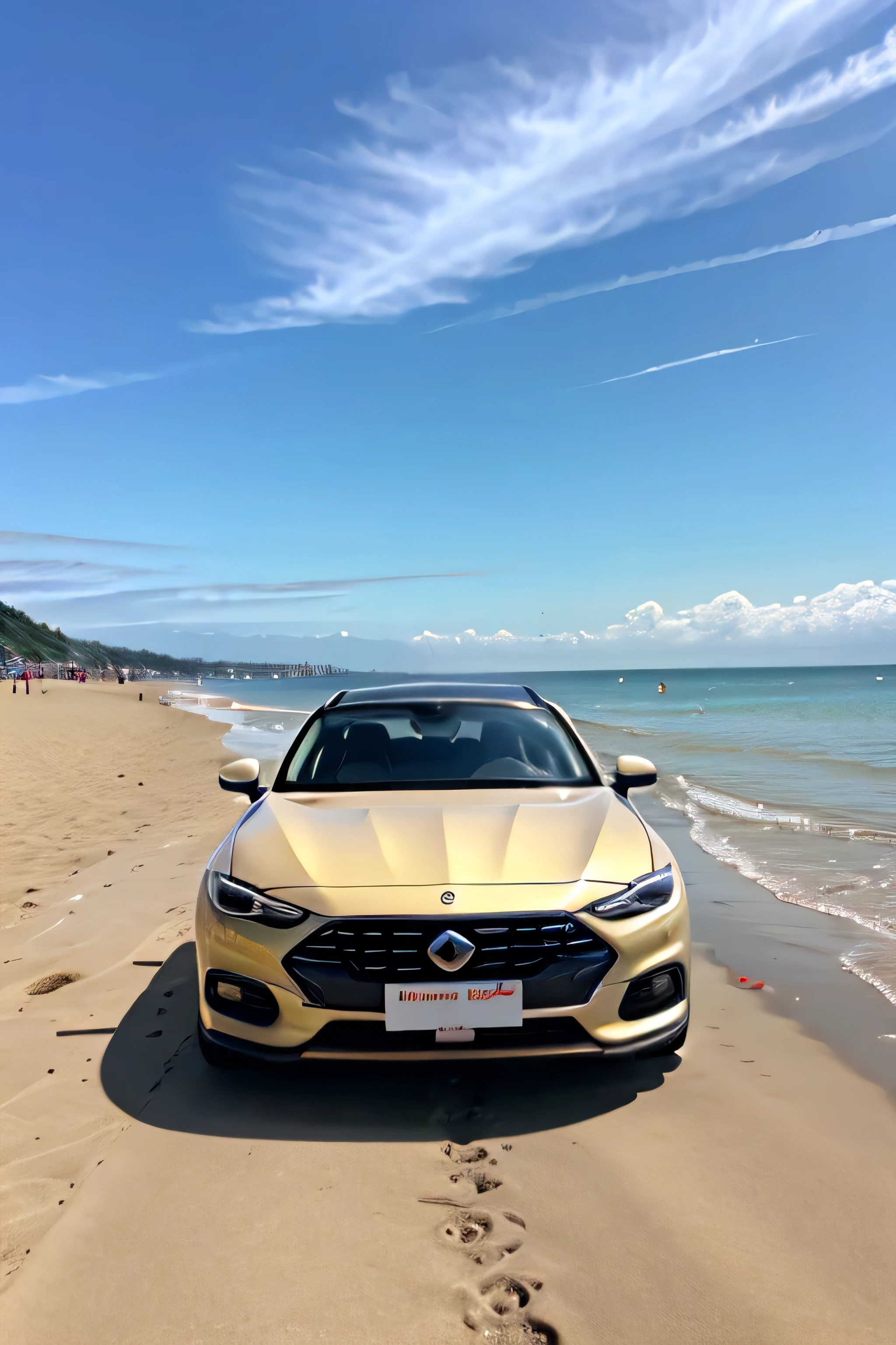 A car parked on beach 