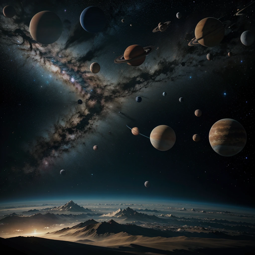 Planets in space
