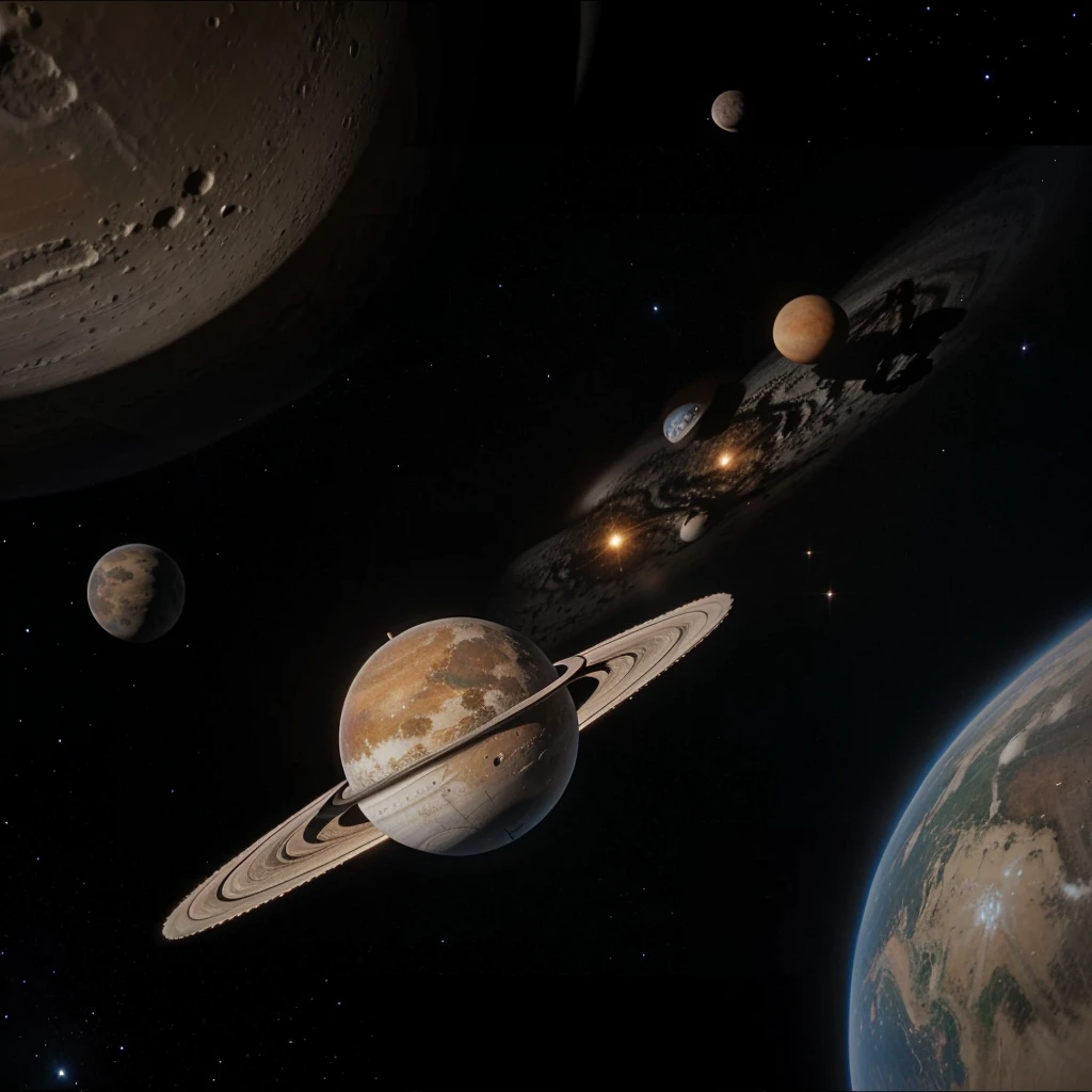 Planets in space