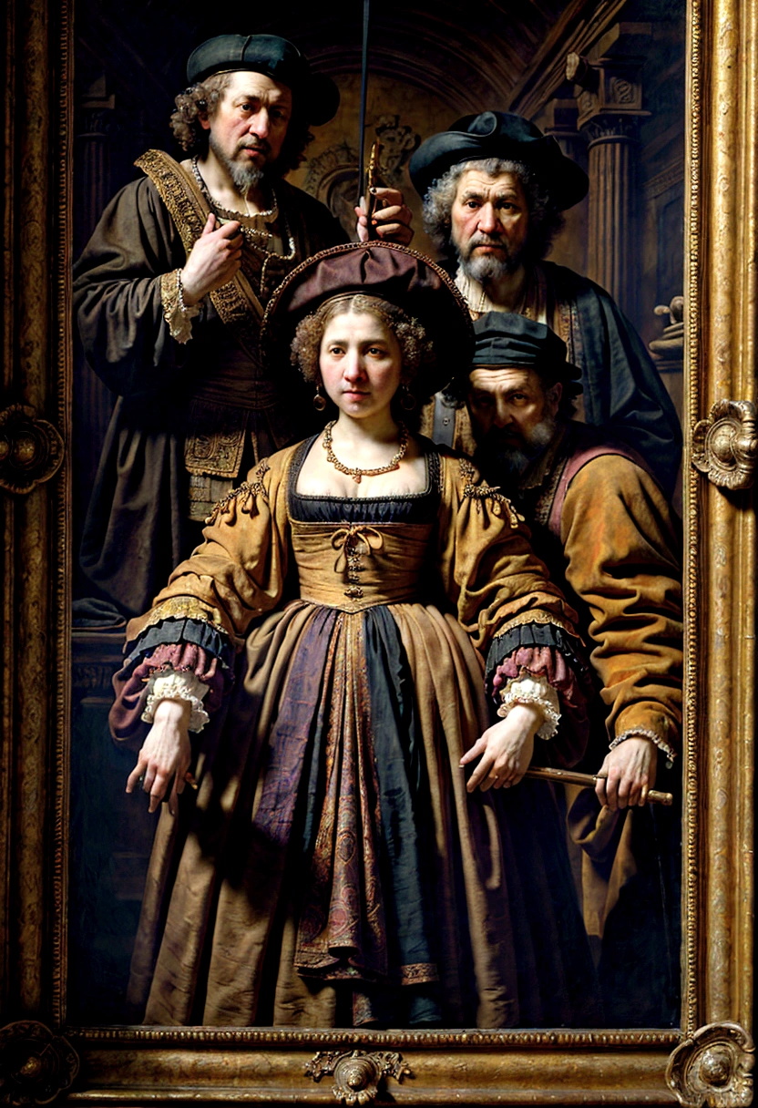  Create image inspired by Rembrandt's Baroque painting in 8K.