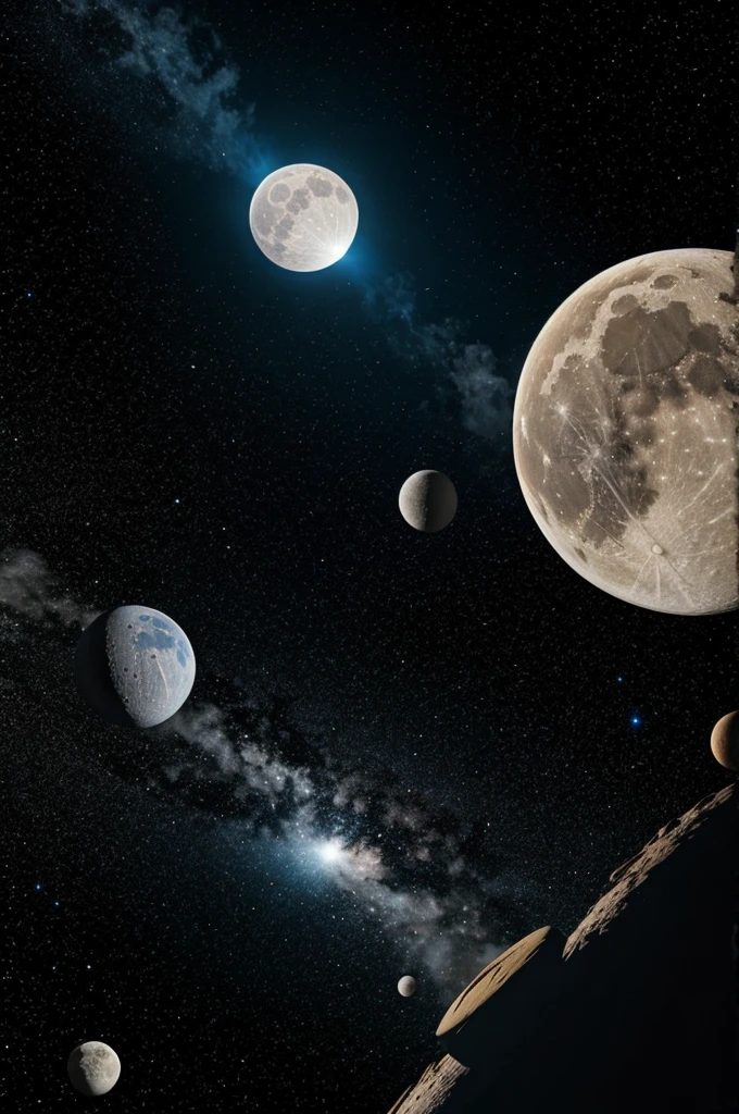 Parts of the moons surface exploding into space