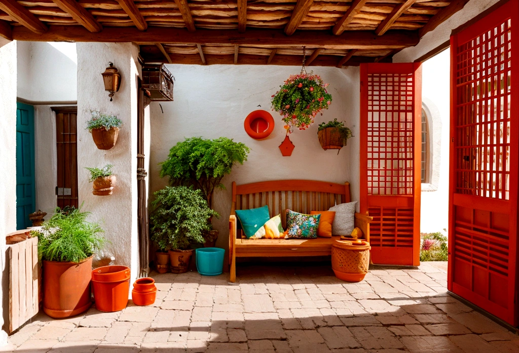 Chico de pelo naranja en habitacion gris estilo lo-fi con instrumentos musicales, gato en la ventana, notas musicales flotando
