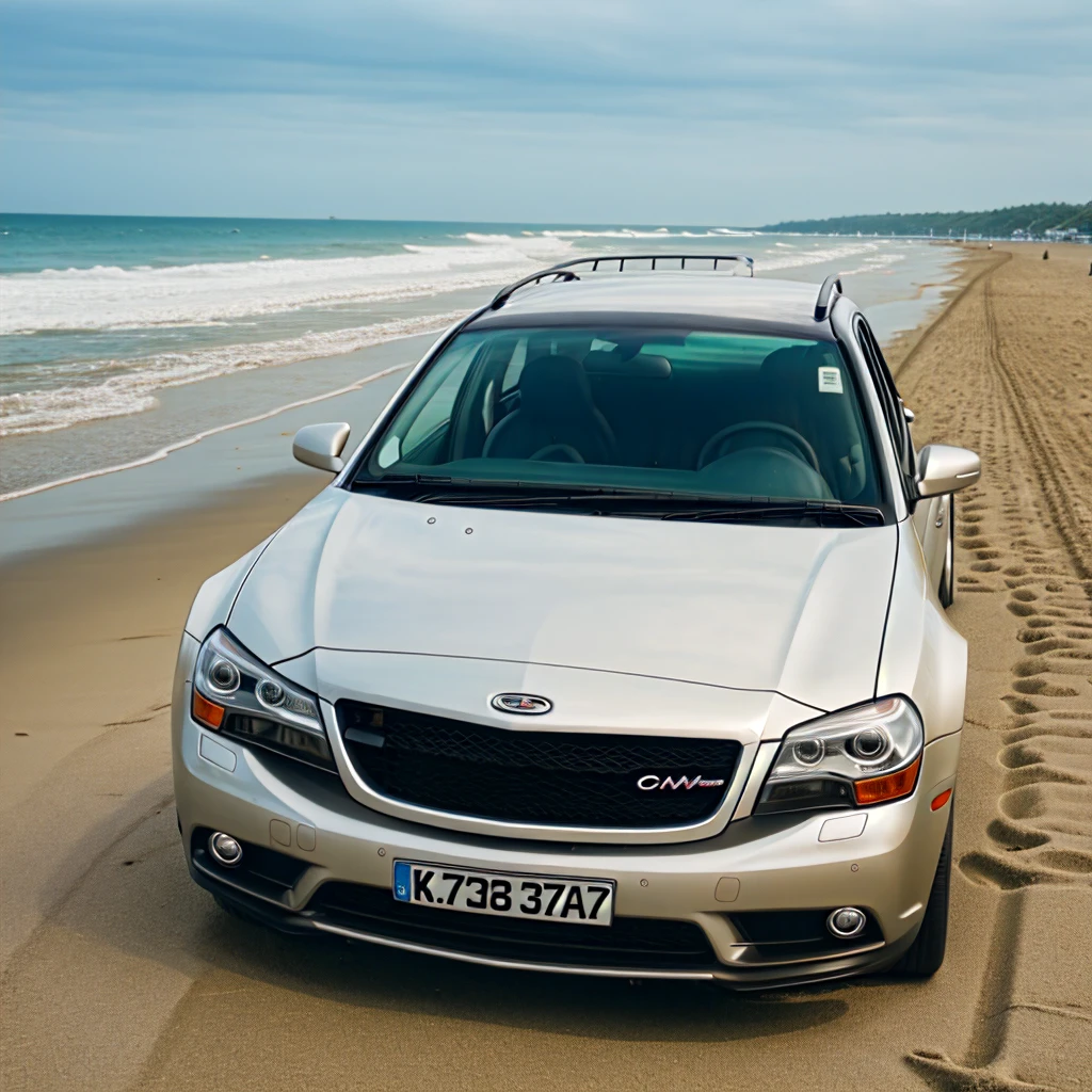 A car parked on beach