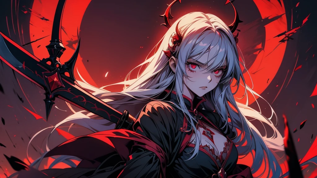 Anime girl with blood on her body holding knife and sword, gapmoe Yandere grimdark, Yandere, gapmoe Yandere, Yandere intricate, inspired By Ren, By Ren, Yandere. expensive, Devil Anime Girl, Spectacular anime style, Gothic Maiden Anime Girl, Shalltear Bloodfallen
