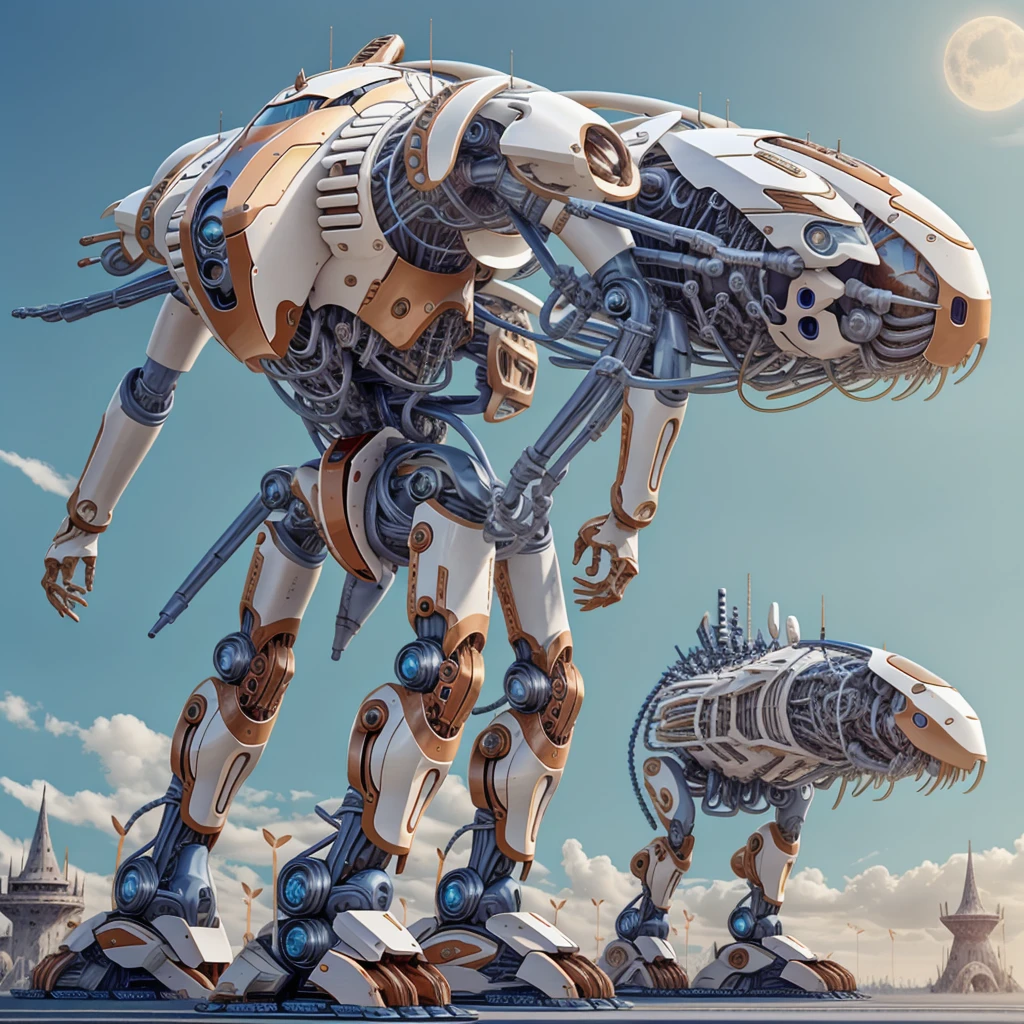 a biomechanical hipoppotamus with cybernetic body