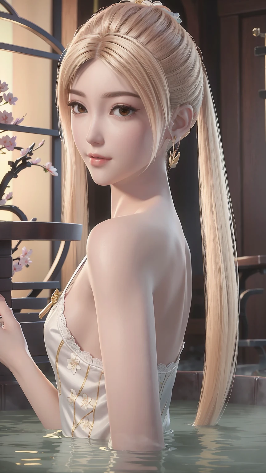(Logo、masterpiece、8K、On the table、RAW photos、wonderful、最high quality、Photorealistic and hVery detailed CG integrated 8K wallpaper、high quality、Very detailed、Narrative Poems、Particle Effects、dynamic effect)、fantasy、 (1 beautiful woman、Pretty Face、serious、Beautiful and delicate eyes、Beautiful skin、Woman dancing gracefully:1.4)、头发在wind中飘舞、hair jump、camisole、Silver earrings、night、wind、snow and 霜、Very cold winter day、Bathtub side、wonderful scenery、美丽的自然wind光、night sky、wind、Cherry blossoms、Cherry blossomsの花びらが舞っている、Fubuki Sakura、Falling Flowers,Pink suspender pajamas,Lace-edged pajamas,Full body capture