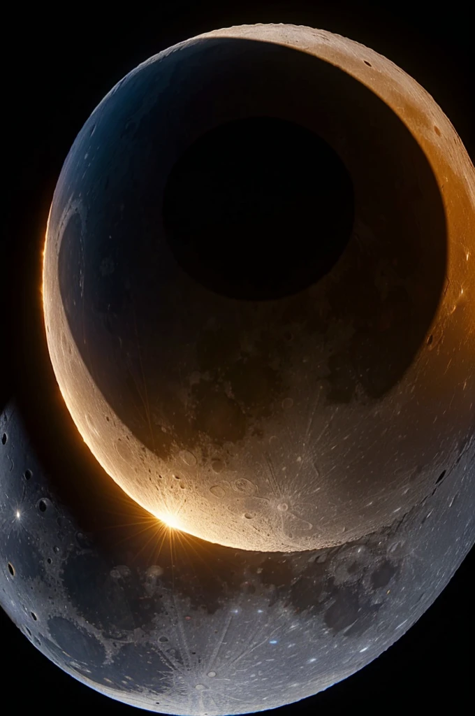 The moon covering the sun creating a eclipse on earths view
