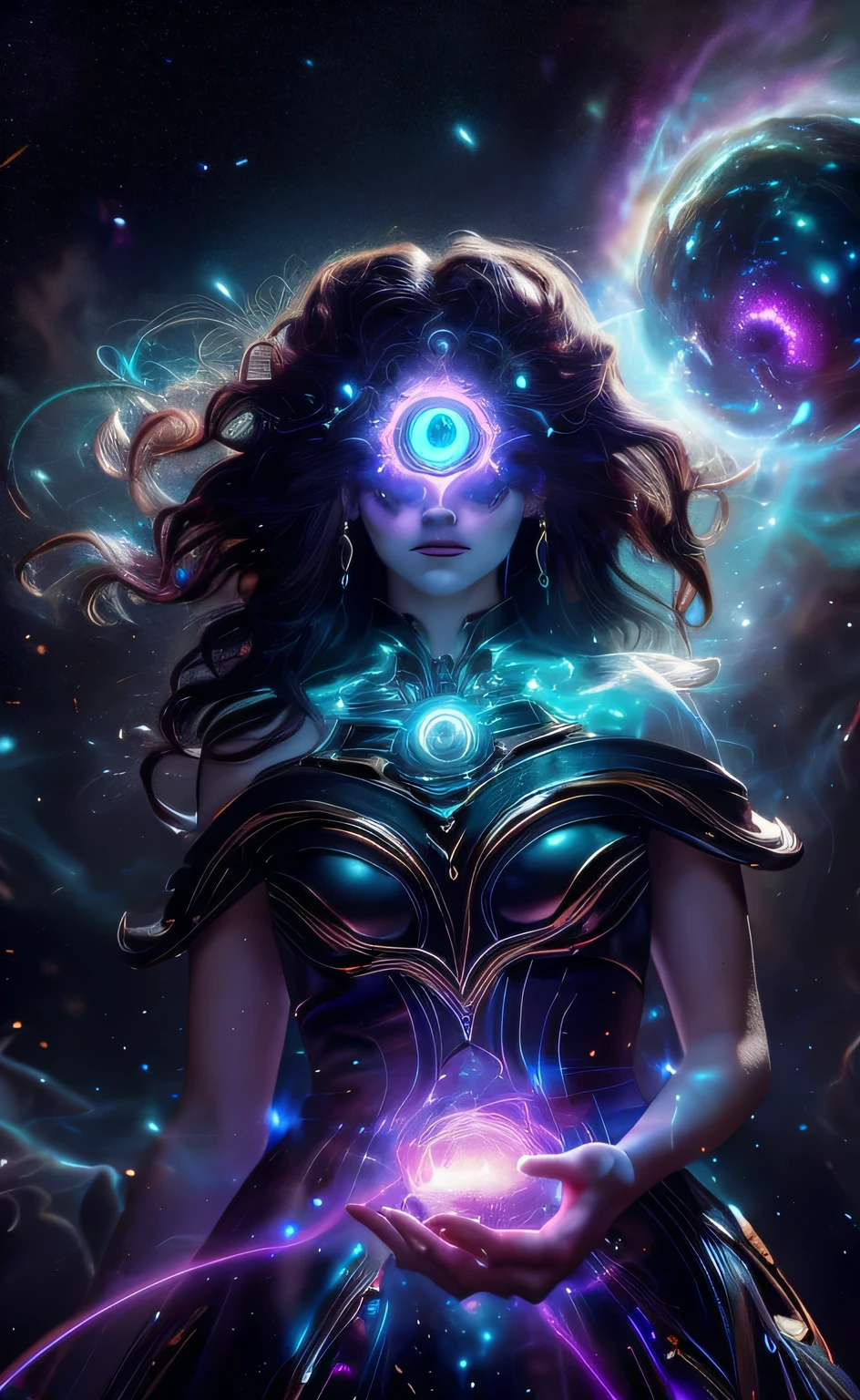 Extremely powerful cosmic entity, deusa da vida, asas, luz, humanoide, beleza extrema, universo, Cosmic Being