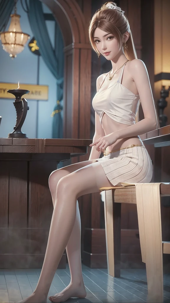 White long skirt,White skirt